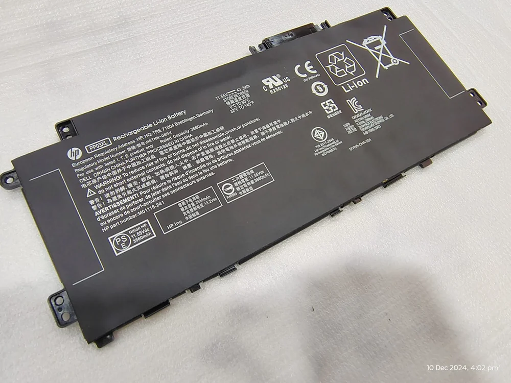 ORIGINAL HP PP03XL Laptop Battery- 11.55V (3 Cells) - Image 3
